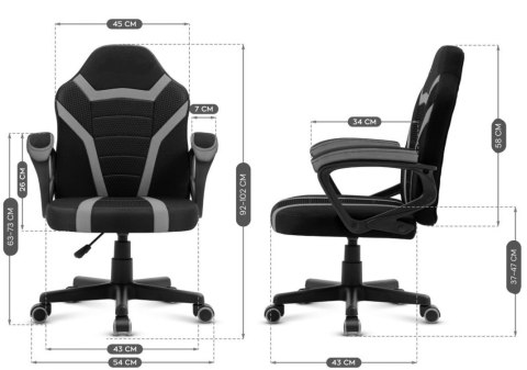 Fotel obrotowy do biurka MARIO BLACK + LIGHT GREY Fotel obrotowy do biurka MARIO BLACK + LIGHT GREY