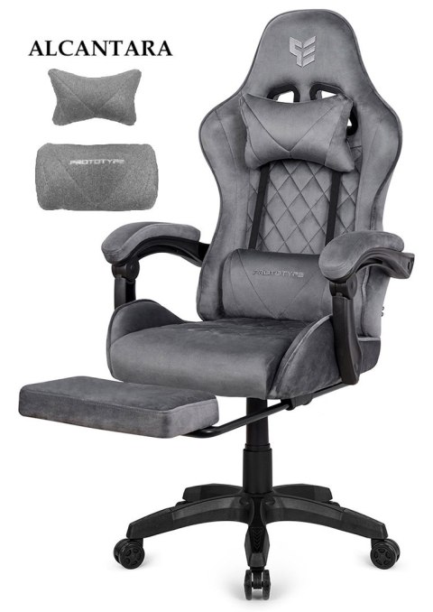 Fotel obrotowy gamingowy HERO POKER PRO GREY ALCANTARA Fotel obrotowy gamingowy HERO POKER PRO GREY ALCANTARA