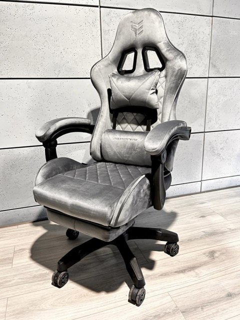 Fotel obrotowy gamingowy HERO POKER PRO GREY ALCANTARA Fotel obrotowy gamingowy HERO POKER PRO GREY ALCANTARA