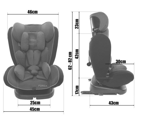 Fotelik samochodowy ISOFIX 360 FORZA BLACK 0-36 kg uniwersalny Fotelik samochodowy ISOFIX 360 FORZA BLACK 0-36 kg uniwersalny