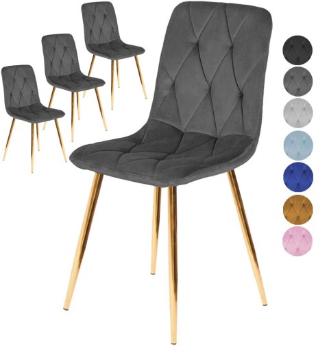 Krzesła tapicerowane BORGO VELVET GOLD zestaw 4 sztuk kolory do wyboru Krzesła tapicerowane BORGO VELVET GOLD zestaw 4 sztuk kolory do wyboru
