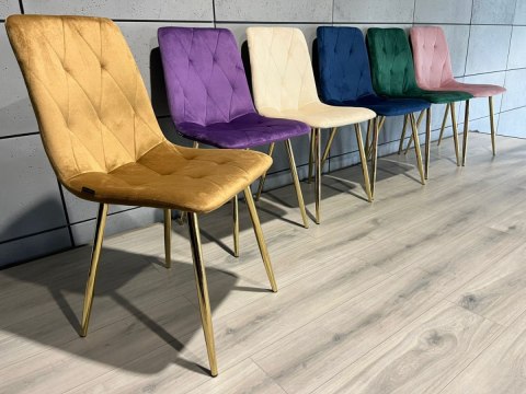 Krzesła tapicerowane BORGO VELVET GOLD zestaw 4 sztuk kolory do wyboru Krzesła tapicerowane BORGO VELVET GOLD zestaw 4 sztuk kolory do wyboru