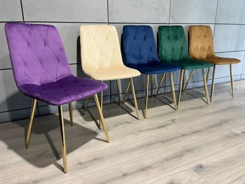 Krzesła tapicerowane BORGO VELVET GOLD zestaw 4 sztuk kolory do wyboru Krzesła tapicerowane BORGO VELVET GOLD zestaw 4 sztuk kolory do wyboru