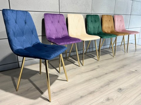 Krzesła tapicerowane BORGO VELVET GOLD zestaw 4 sztuk kolory do wyboru Krzesła tapicerowane BORGO VELVET GOLD zestaw 4 sztuk kolory do wyboru