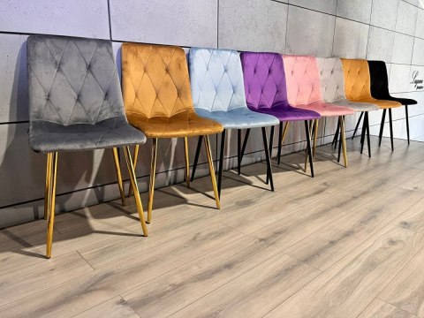 Krzesła tapicerowane BORGO VELVET GOLD zestaw 4 sztuk kolory do wyboru Krzesła tapicerowane BORGO VELVET GOLD zestaw 4 sztuk kolory do wyboru