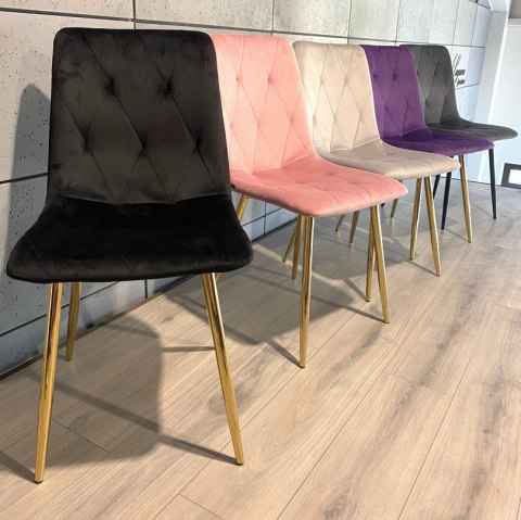 Krzesła tapicerowane BORGO VELVET GOLD zestaw 4 sztuk kolory do wyboru Krzesła tapicerowane BORGO VELVET GOLD zestaw 4 sztuk kolory do wyboru