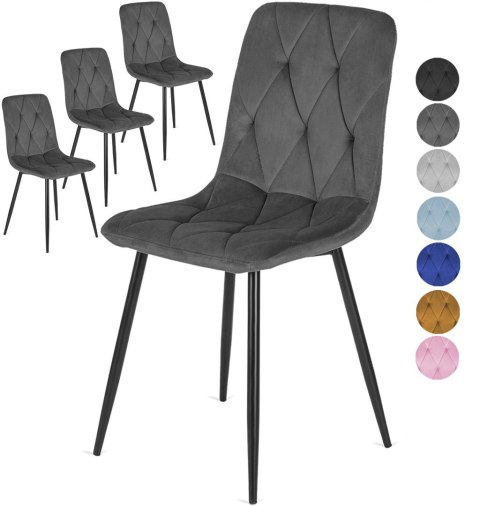Krzesła tapicerowane BORGO VELVET zestaw 4 sztuk kolory do wyboru Krzesła tapicerowane BORGO VELVET zestaw 4 sztuk kolory do wyboru