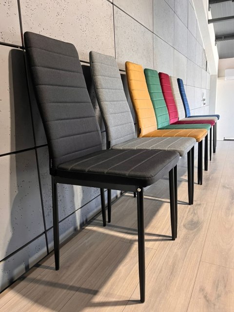 Krzesła tapicerowane zestaw 4 VALVA LINE FABRIC BLACK Krzesła tapicerowane zestaw 4 VALVA LINE FABRIC BLACK