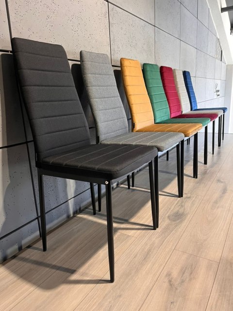 Krzesła tapicerowane zestaw 4 VALVA LINE FABRIC BLACK Krzesła tapicerowane zestaw 4 VALVA LINE FABRIC BLACK