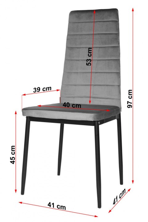 Krzesła tapicerowane zestaw 4 VALVA LINE FABRIC BLACK Krzesła tapicerowane zestaw 4 VALVA LINE FABRIC BLACK