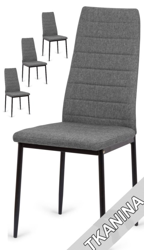 Krzesła tapicerowane zestaw 4 VALVA LINE FABRIC GREY Krzesła tapicerowane zestaw 4 VALVA LINE FABRIC GREY