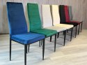 Krzesła tapicerowane zestaw 4 VALVA LINE VELVET BLUE