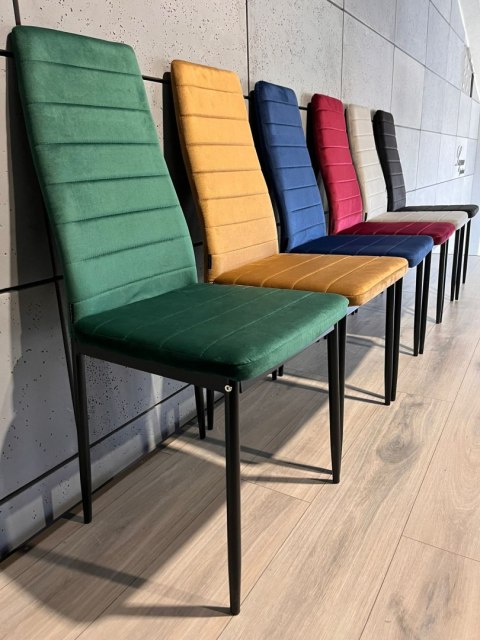 Krzesła tapicerowane zestaw 4 VALVA LINE VELVET GREEN Krzesła tapicerowane zestaw 4 VALVA LINE VELVET GREEN