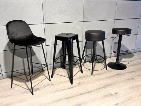 Krzesło barowe ASTI BLACK PU hoker BAR Krzesło barowe ASTI BLACK PU hoker BAR