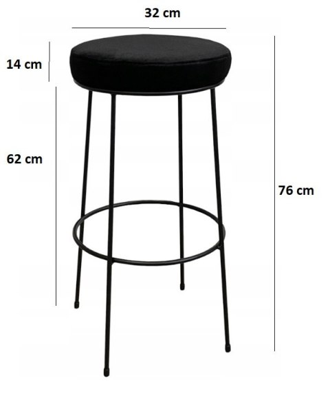 Krzesło barowe ASTI BLACK PU hoker BAR Krzesło barowe ASTI BLACK PU hoker BAR