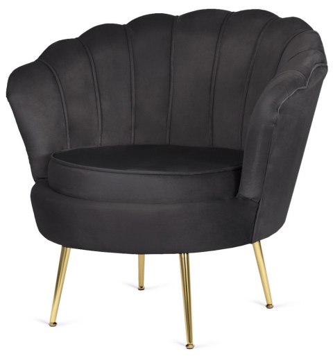 Krzesło Fotel Muszla Lugano DONNA VELVET BLACK Krzesło Fotel Muszla Lugano DONNA VELVET BLACK