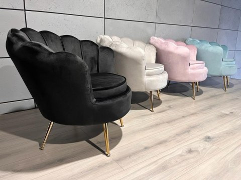 Krzesło Fotel Muszla Lugano DONNA VELVET BLACK Krzesło Fotel Muszla Lugano DONNA VELVET BLACK