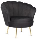 Krzesło Fotel Muszla Lugano DONNA VELVET BLACK