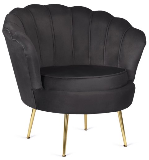 Krzesło Fotel Muszla Lugano DONNA VELVET BLACK Krzesło Fotel Muszla Lugano DONNA VELVET BLACK