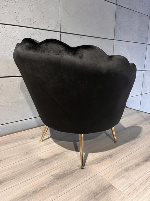 Krzesło Fotel Muszla Lugano DONNA VELVET BLACK Krzesło Fotel Muszla Lugano DONNA VELVET BLACK