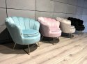 Krzesło Fotel Muszla Lugano DONNA VELVET MINT