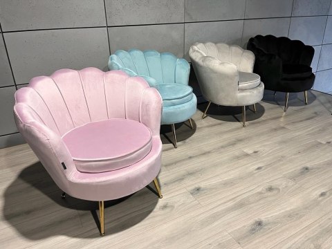 Krzesło Fotel Muszla Lugano DONNA VELVET PINK Krzesło Fotel Muszla Lugano DONNA VELVET PINK