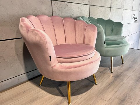Krzesło Fotel Muszla Lugano DONNA VELVET PINK Krzesło Fotel Muszla Lugano DONNA VELVET PINK