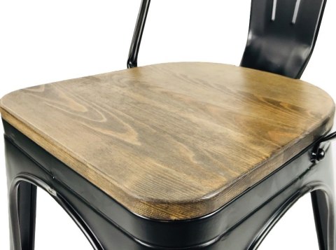 Krzesło metalowe loft CORSICA NERO OAK TOLIX Krzesło metalowe loft CORSICA NERO OAK TOLIX