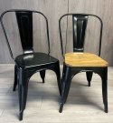 Krzesło metalowe loft CORSICA NERO OAK TOLIX
