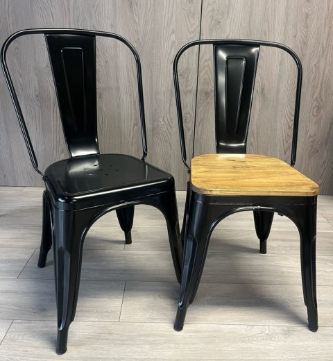 Krzesło metalowe loft CORSICA NERO OAK TOLIX Krzesło metalowe loft CORSICA NERO OAK TOLIX