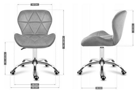 Krzesło obrotowe VASTO OFFICE VELVET GREY Krzesło obrotowe VASTO OFFICE VELVET GREY