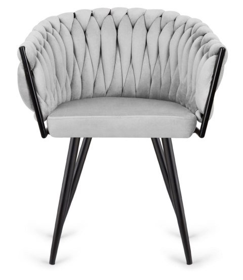 Krzesło plecione Lugano fotel TRECCIA GREY VELVET SMOKE Krzesło plecione Lugano fotel TRECCIA GREY VELVET SMOKE