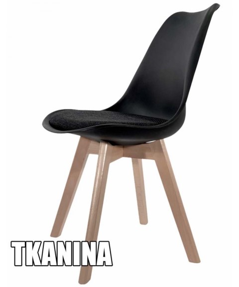 Krzesło skandynawskie MONZA BLACK - Black Fabric II Krzesło skandynawskie MONZA BLACK - Black Fabric II