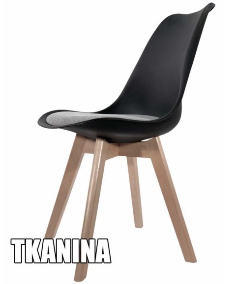 Krzesło skandynawskie MONZA BLACK - Grey Fabric II Krzesło skandynawskie MONZA BLACK - Grey Fabric II