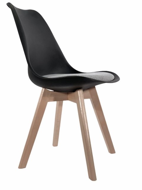 Krzesło skandynawskie MONZA BLACK - Grey Fabric II Krzesło skandynawskie MONZA BLACK - Grey Fabric II