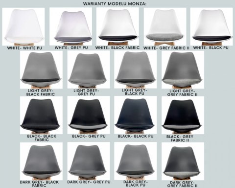 Krzesło skandynawskie MONZA BLACK - Grey PU Krzesło skandynawskie MONZA BLACK - Grey PU