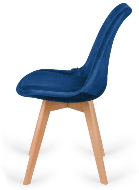 Krzesło skandynawskie MONZA GRANDE BLUE VELVET Krzesło skandynawskie MONZA GRANDE BLUE VELVET