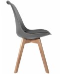 Krzesło skandynawskie MONZA LIGHT GREY - Black PU