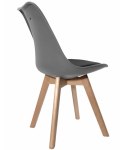 Krzesło skandynawskie MONZA LIGHT GREY - Black PU