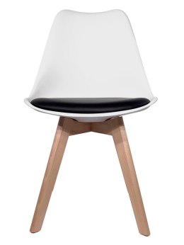 Krzesło skandynawskie MONZA WHITE - BLACK PU