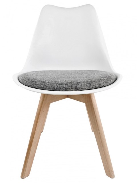 Krzesło skandynawskie MONZA WHITE - Grey Fabric II Krzesło skandynawskie MONZA WHITE - Grey Fabric II