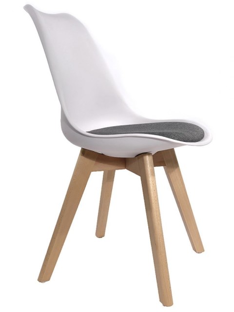Krzesło skandynawskie MONZA WHITE - Grey Fabric II Krzesło skandynawskie MONZA WHITE - Grey Fabric II