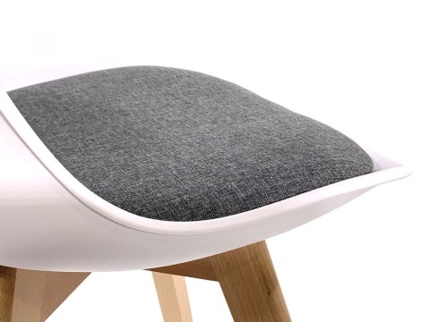 Krzesło skandynawskie MONZA WHITE - Grey Fabric II Krzesło skandynawskie MONZA WHITE - Grey Fabric II