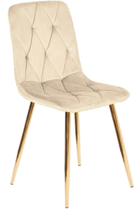 Krzesło tapicerowane BORGO VELVET BEIGE GOLD Krzesło tapicerowane BORGO VELVET BEIGE GOLD