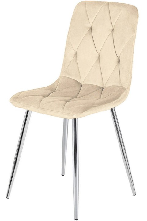 Krzesło tapicerowane BORGO VELVET BEIGE SILVER Krzesło tapicerowane BORGO VELVET BEIGE SILVER
