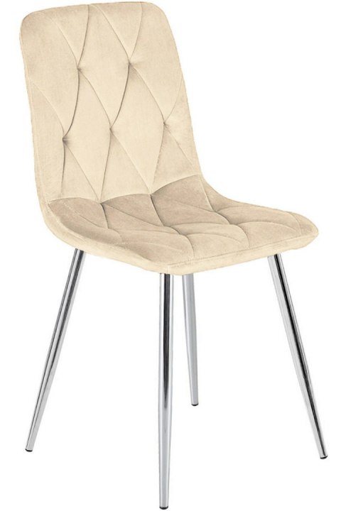 Krzesło tapicerowane BORGO VELVET BEIGE SILVER Krzesło tapicerowane BORGO VELVET BEIGE SILVER