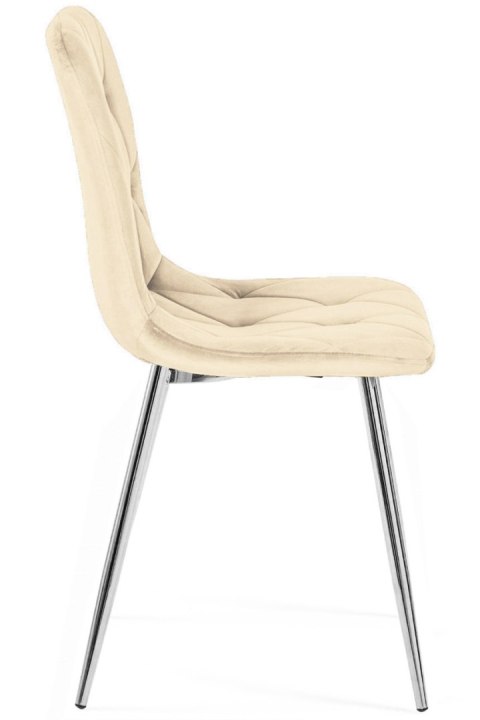 Krzesło tapicerowane BORGO VELVET BEIGE SILVER Krzesło tapicerowane BORGO VELVET BEIGE SILVER