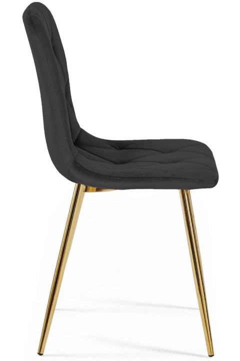 Krzesło tapicerowane BORGO VELVET BLACK GOLD Krzesło tapicerowane BORGO VELVET BLACK GOLD