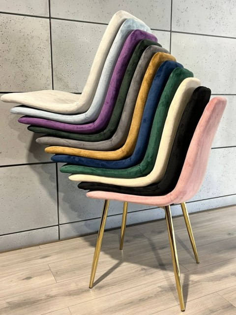 Krzesło tapicerowane BORGO VELVET BLACK GOLD Krzesło tapicerowane BORGO VELVET BLACK GOLD