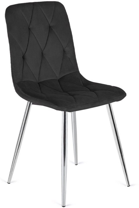 Krzesło tapicerowane BORGO VELVET BLACK SILVER Krzesło tapicerowane BORGO VELVET BLACK SILVER
